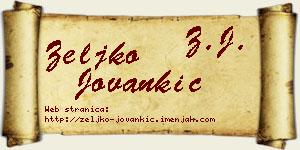 Željko Jovankić vizit kartica